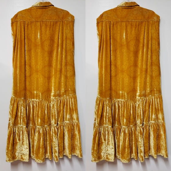 Free People On My Mind Velvet Maxi NWT Fall Gold - Picture 9 of 9